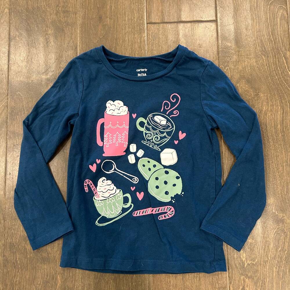 Carter’s‎ Girls’ Love Club Long-Sleeve Graphic Tee - Blue 3T